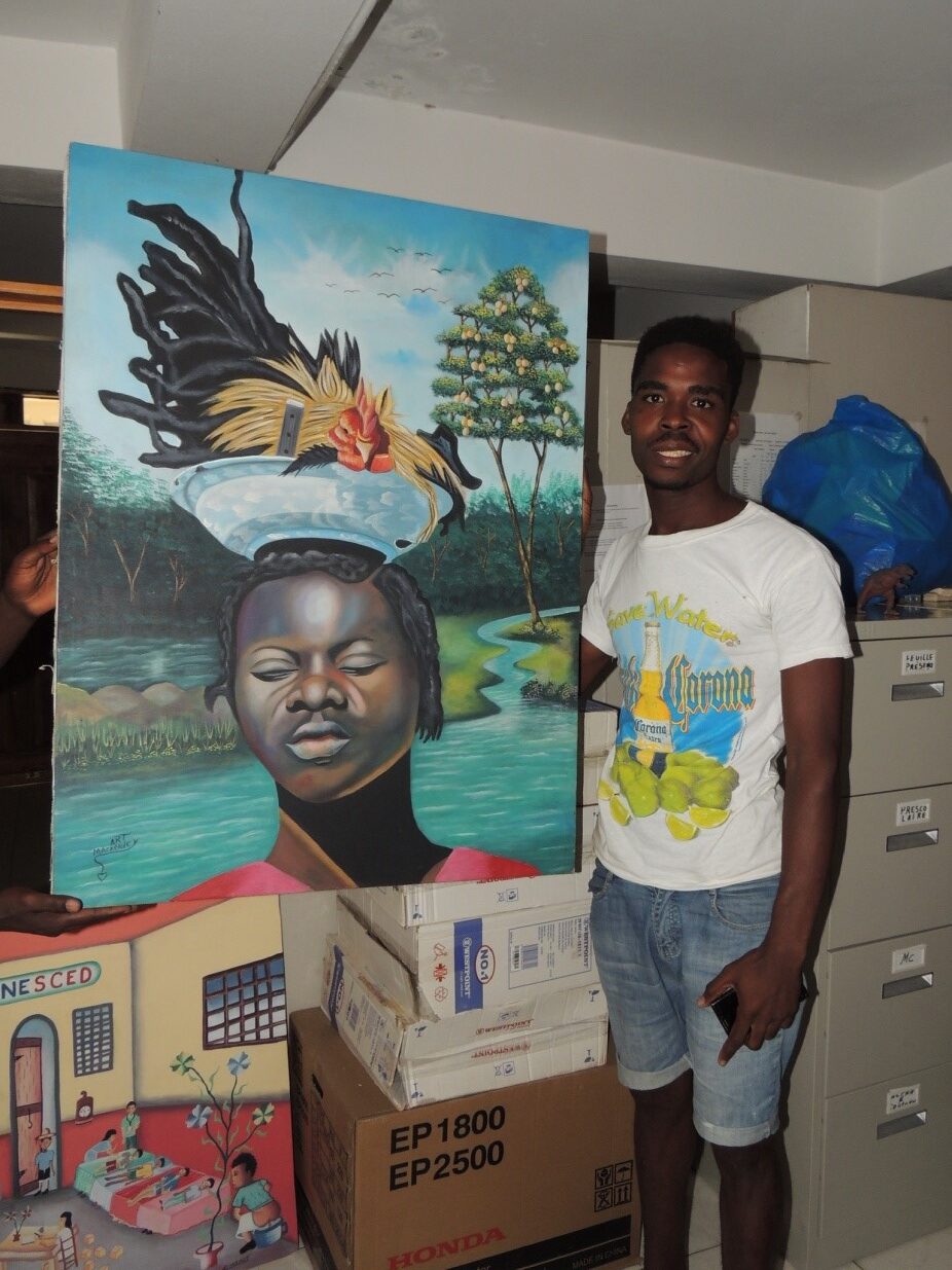 Mackenley with his beautiful painting