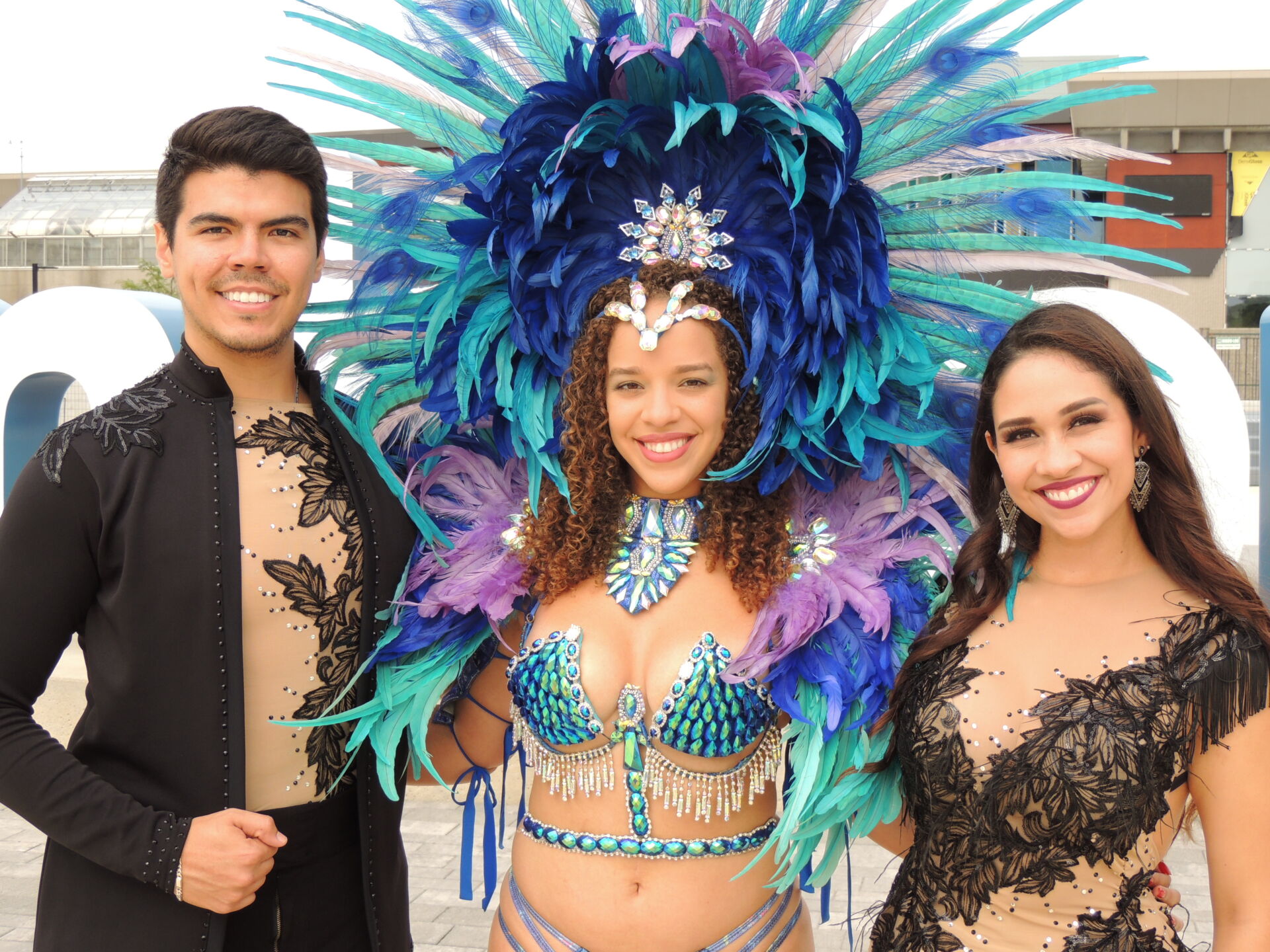 CaribeFest performers in costume: Jorge, Pierina, America